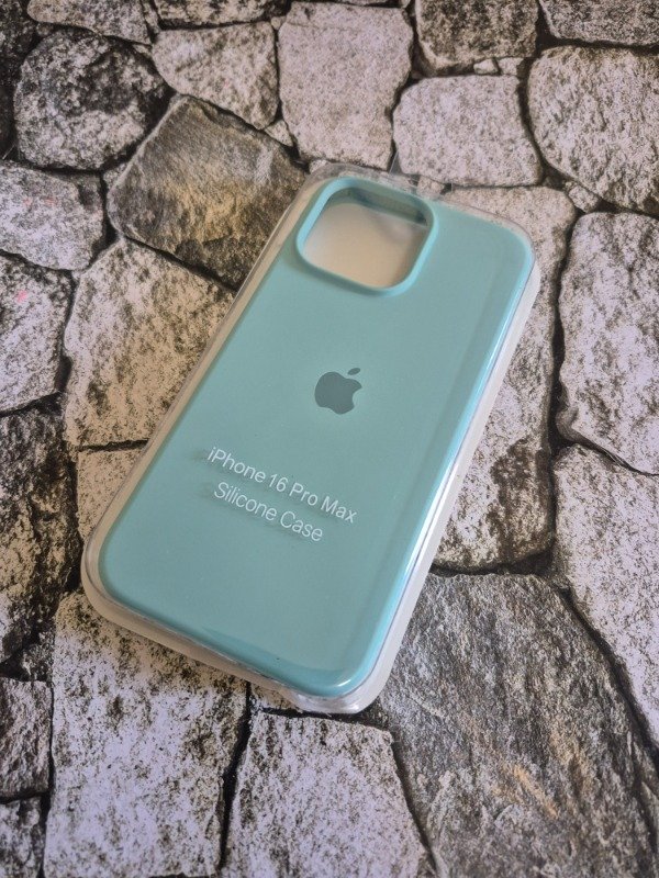 Producto - Funda silicone case logo Iphone 16 Pro Max turquesa