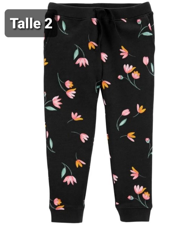 PANTALON CON FRIZA CARTERS TALLE 2 flores
