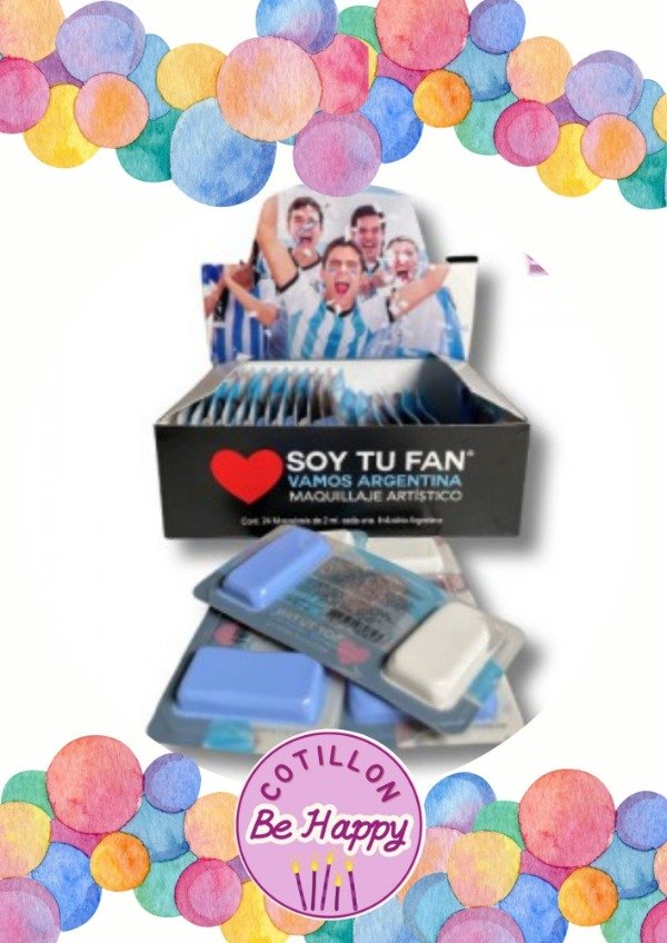 Producto - MAQUILLAJE ARGENTINA CELESTE Y BLANCO