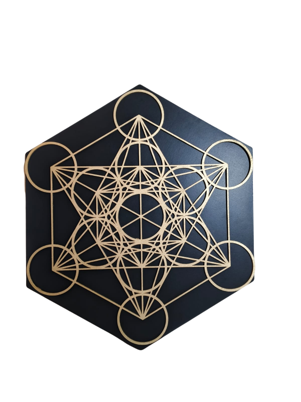 Producto - Cuadro Cubo de Metatron Dorado 34 cm - 1