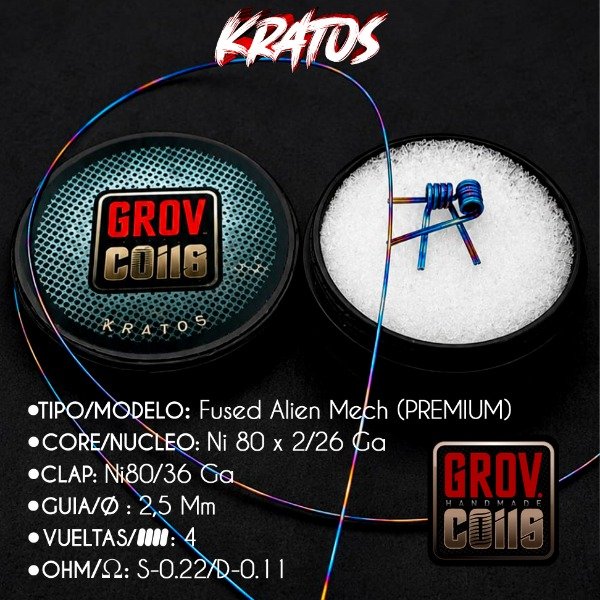 Producto - GROV COILS - KRATOS (FUSED ALIEN ) GUIA 2,5 MM- (ALAMBRE RUSO)