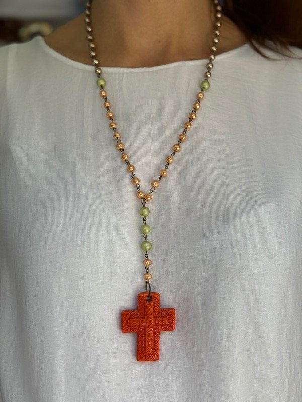 Producto - Rosario cruz naranja