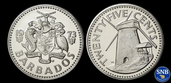 Producto - Barbados - 25 Centavos (1973) KM #13 - Commonwealth PROOF