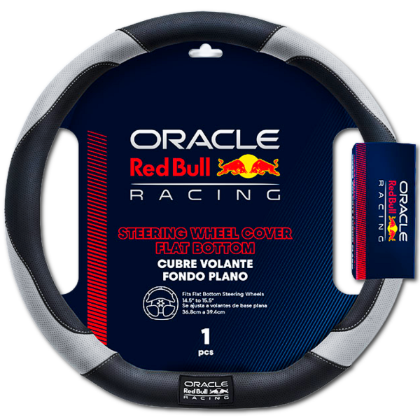 Producto - CUBRE VOLANTE 38CM BASE PLANA NEGRO CON GRIS ORACLE RBSWCD009BG RED BULL RACING