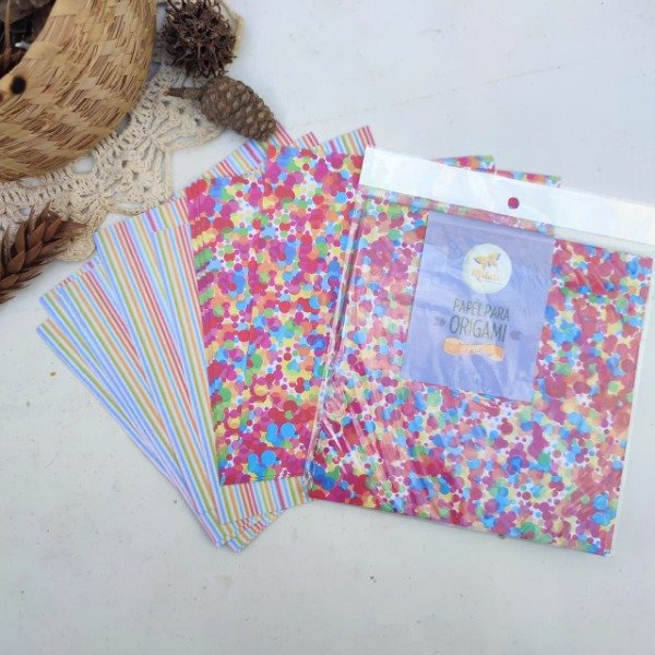 Producto - Puntitos de colores-rayas bifaz 15x15 20 papeles