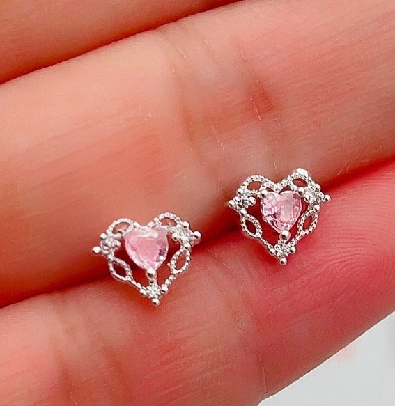 Producto - Ar. Mini corazón con brillo rosa