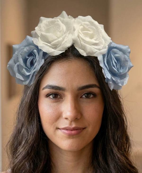 Producto - Combo vinchas con flores celestes y blancas x6 unidades Argentina