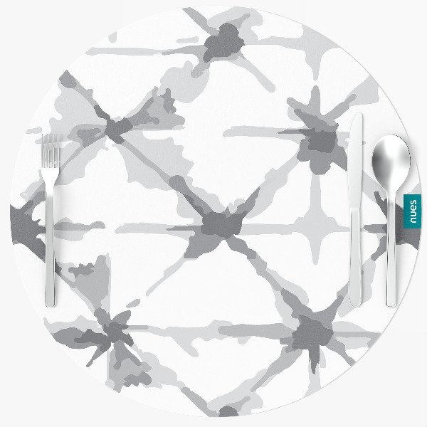 Producto - Set x 4 individuales redondos Shibori gris