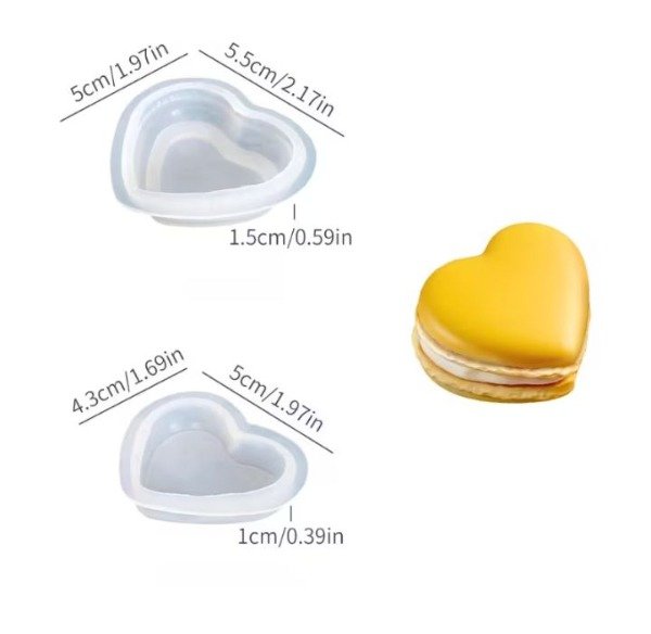 Producto - Molde silicona tapa macaron corazón más relleno - 1
