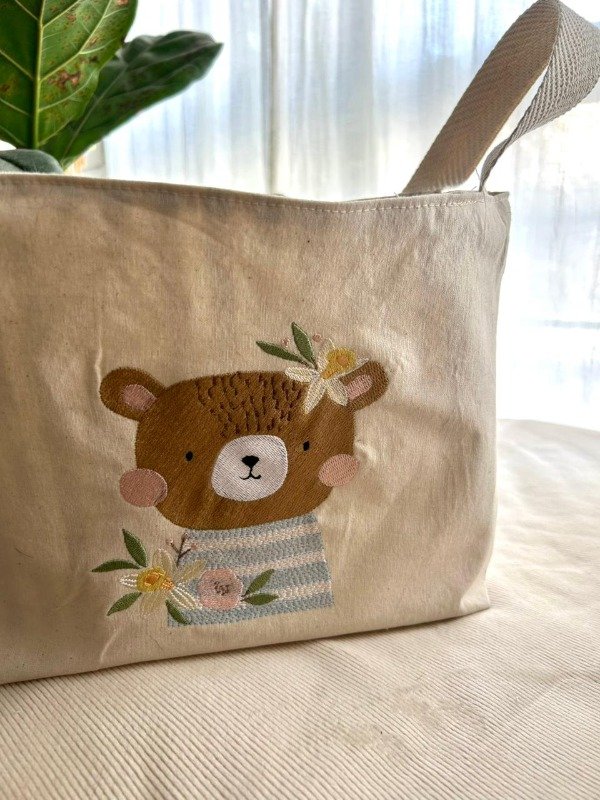 Producto - Contenedor XL Osito floral