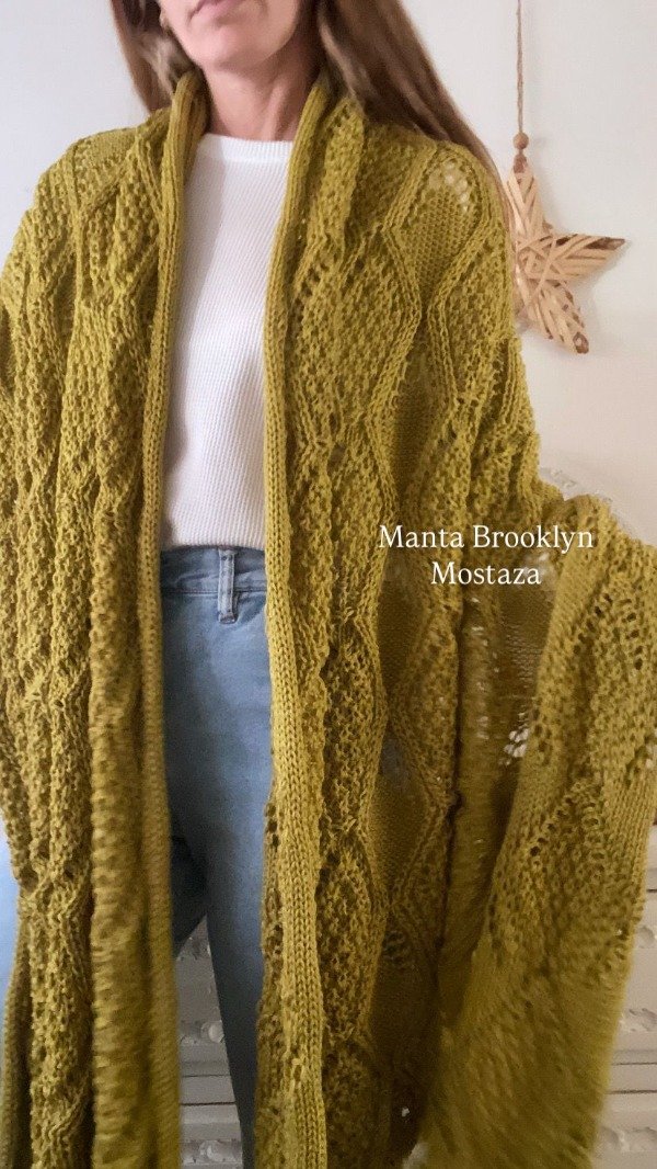 Producto - Manta tejida Brooklyn Mostaza