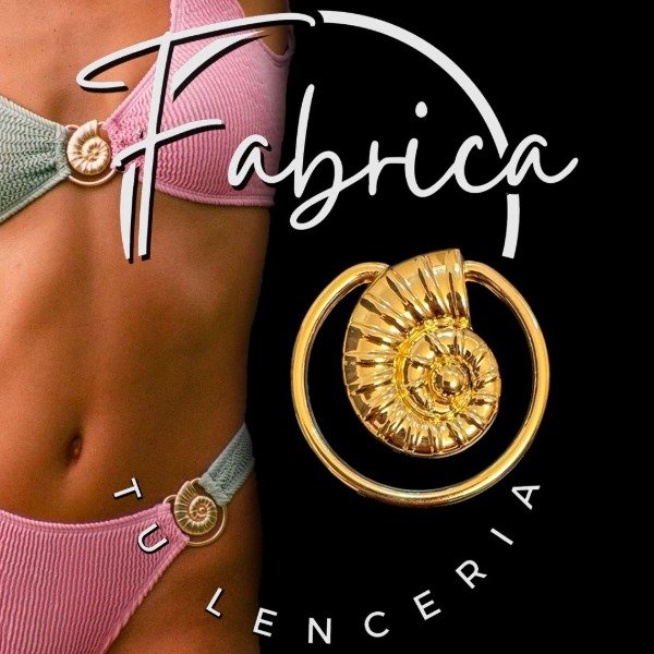 Producto - Herraje aplique malla caracol circular. Medida: 48 x 50 mm (1 unidad)- Dorado