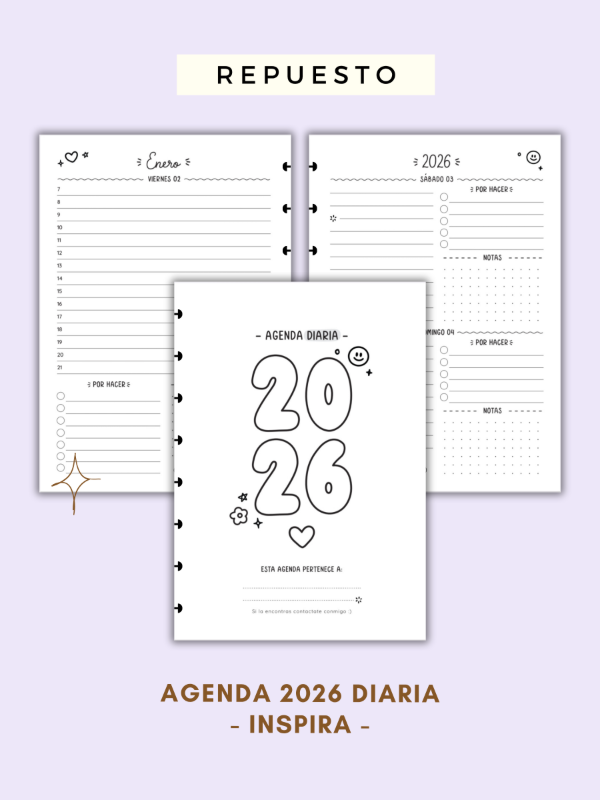 Producto - Agenda 2026 Diaria - Inspira - repuesto