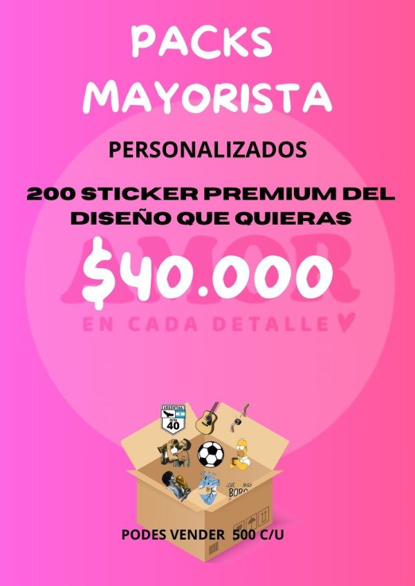 Producto - Pack Mayorista de Stickers Personalizados x 200