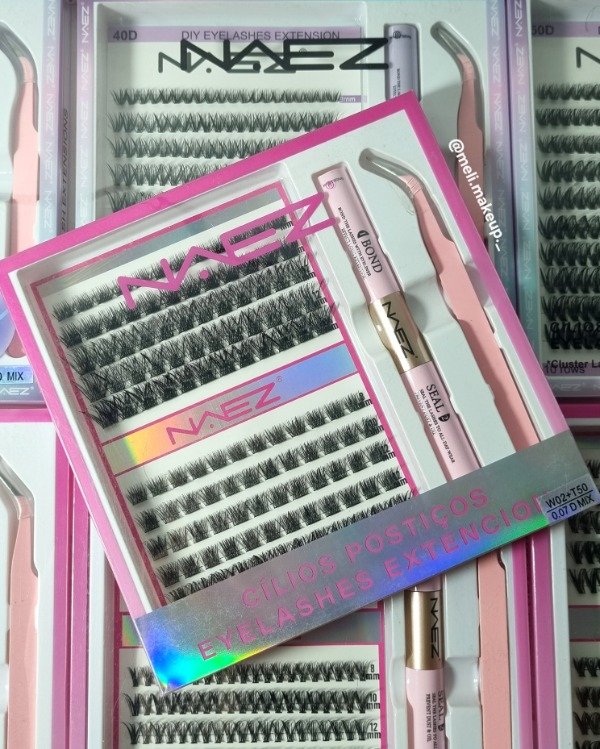 Producto - Kit de Pestañas x10 Filas Rosa NAEZ