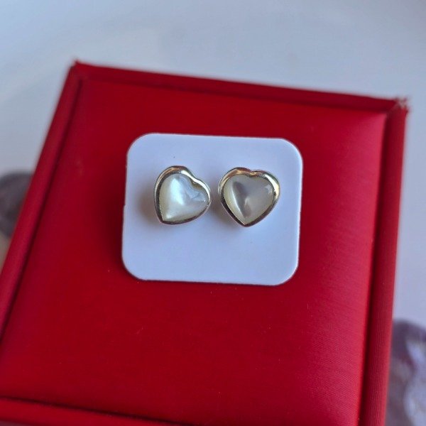 Producto - Aros pasantes italianos corazones nacar