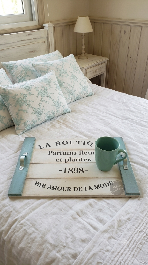 Producto - Bandeja estilo vintage  "Boutique" con taza - 1