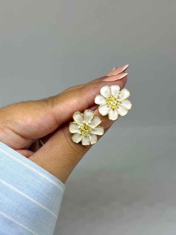 Producto - Aros flor 2 blancas