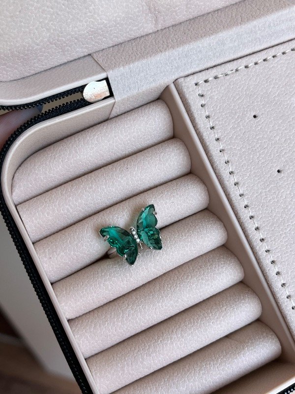 Producto - Anillo Mariposa Verde Regulable A.Q.
