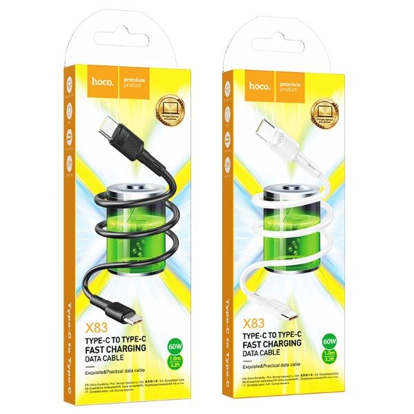 Producto - HOCO - X83 Tipo-C a Tipo-C 60W (1M) - 0