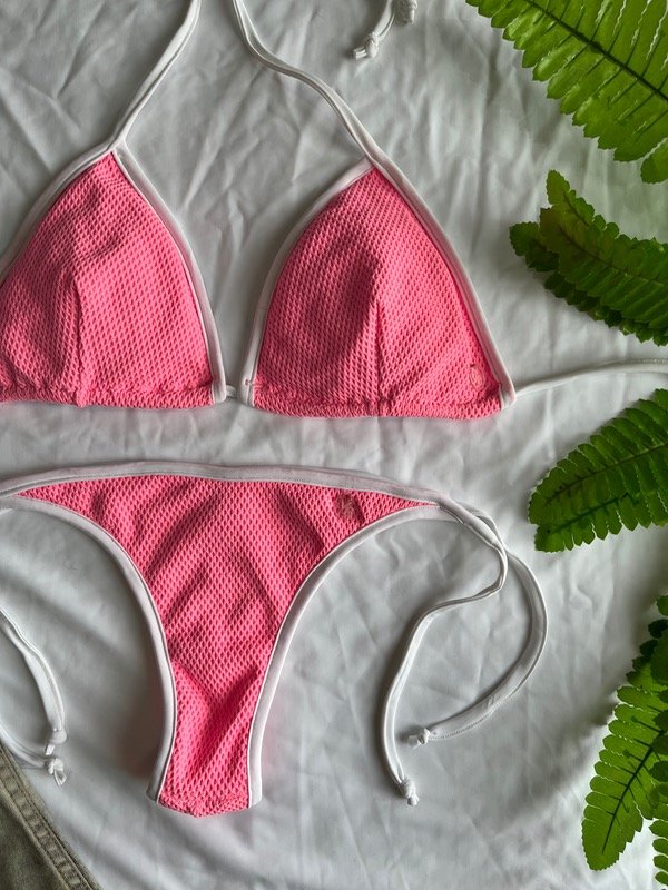 Producto - Colaless para atar rosa y blanco