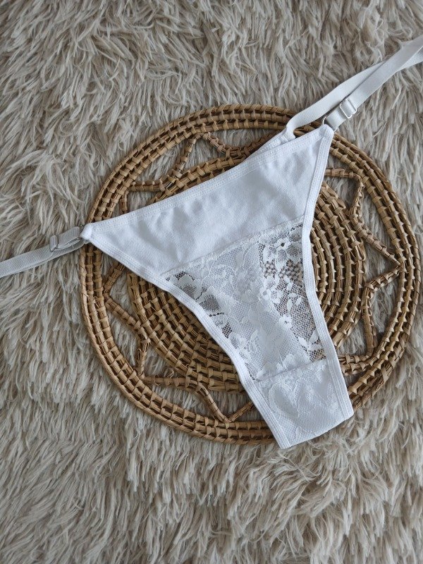 Producto - Regulable algodón/encaje blanca
