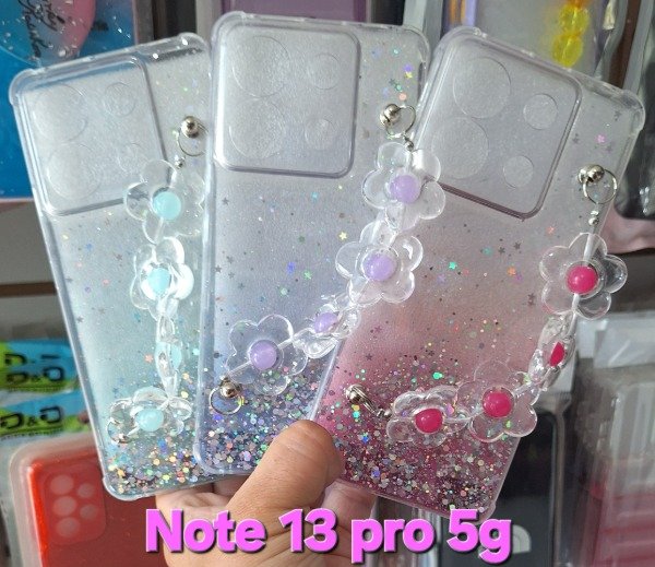 Producto - Fundas brillo degradé cadena. Redmi Note 13 pro 5g