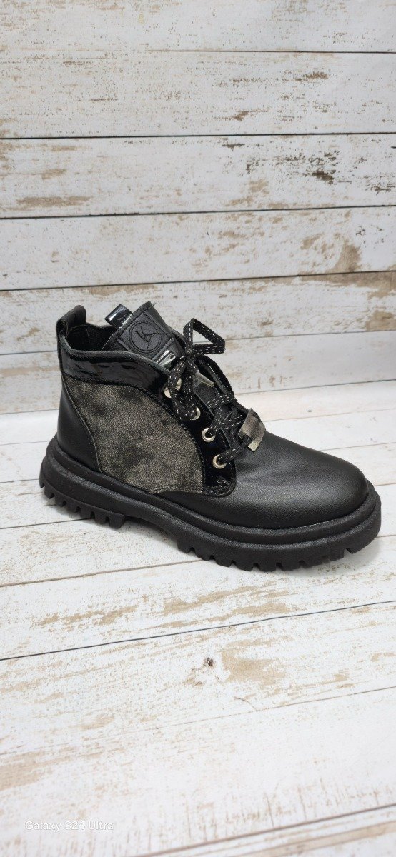 Producto - borcego corto combinado en peltre del 36 al 40 - 1