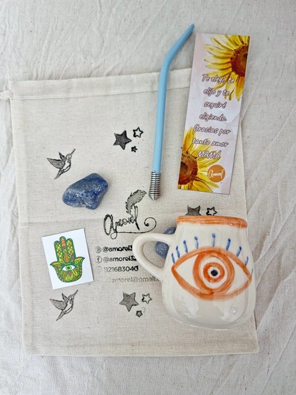 Producto - Kit Mate Ojito Naranja Amorél