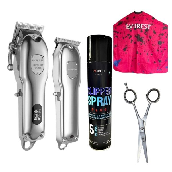Producto - COMBO EVEREST CLIPPER HARD + TRIMMER POWER + LUBRICANTE + CAPA + TIJERA DE CORTE