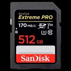Producto - SanDisk SD Extreme Pro 512GB 170MBs - SDSDXXD-512G-GN4IN