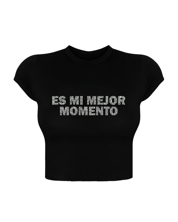 Producto - Baby tee es mi mejor momento glitter