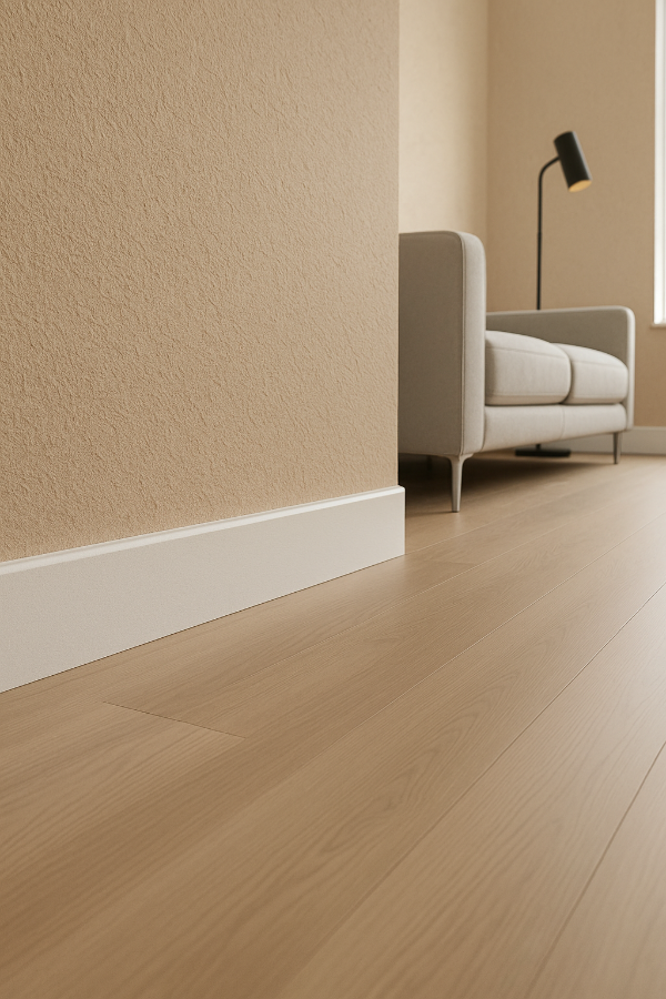 Producto - Zocalo de Pvc Antihumedad Color Blanco Crema Simil Madera 195cmx7cm