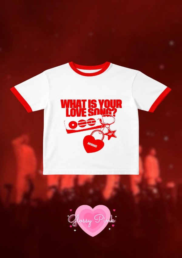 Baby Tee detalles rojos What Is Your Love Song BTS- DTF