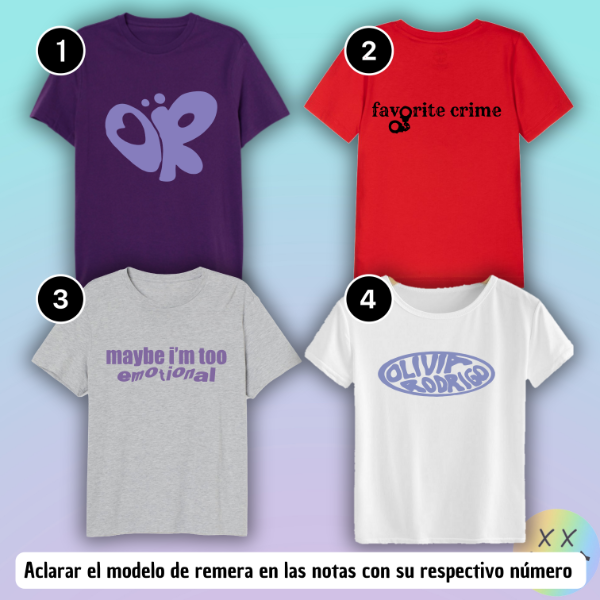 Producto - Remeras Olivia Rodrigo #1 (varios modelos)