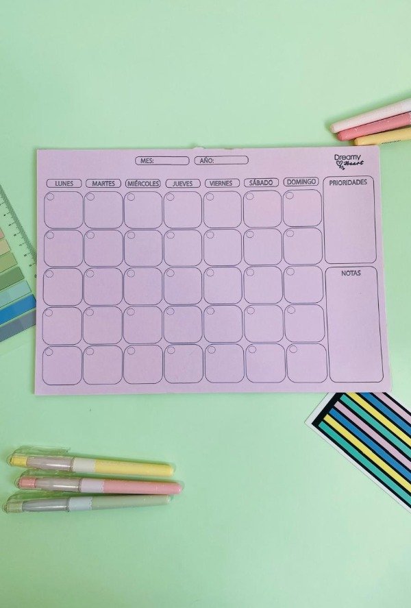 Producto - Planner mensual A4 ROSA
