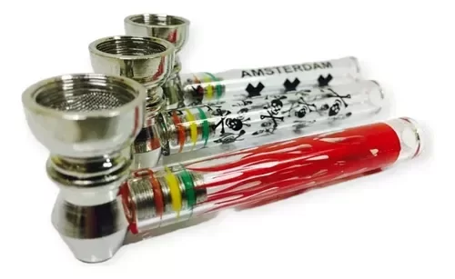 Producto - Pipa vidrio y metal con repuestos