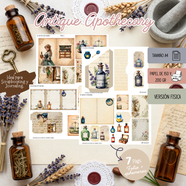 Producto - Kit de Papeles:  Folio Antique Apothecary - 0