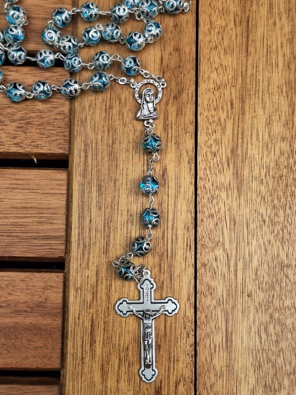 Producto - Rosario Cuentas cristal acqua - 1