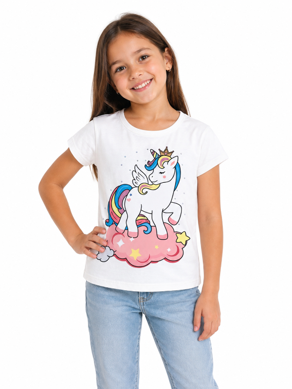 Producto - REMERAS ALGODÓN NIÑA CON ESTAMPA VARIADAS - 1
