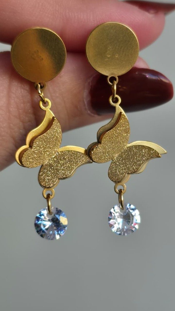 Producto - Aros colgantes mariposa dorada 2