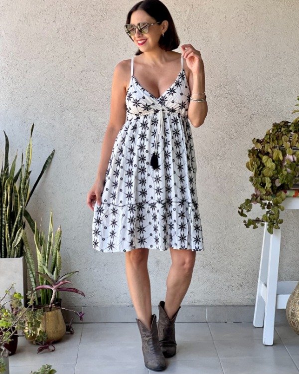 Producto - Lupe Bordado Corto Blanco S M