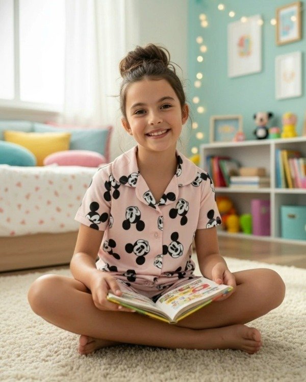 Producto - Pijama camisero de niño - Mickey rosa