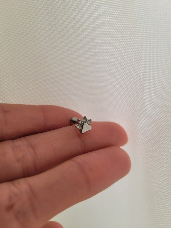 Producto - Piercing labret huellita con strass AQ - 2