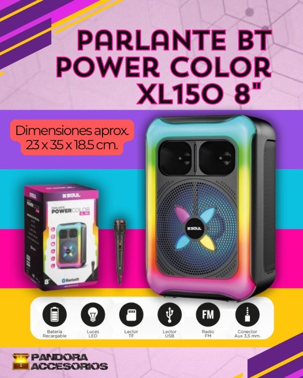 Producto - Parlante BT XL150 Power Color 8"