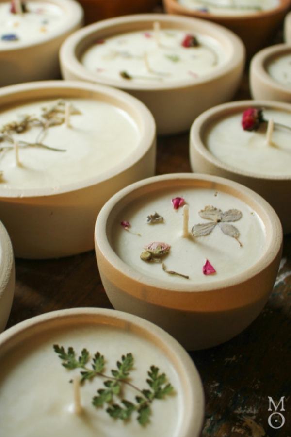 Producto - Velas Botánicas MO.- Cuencos blancos