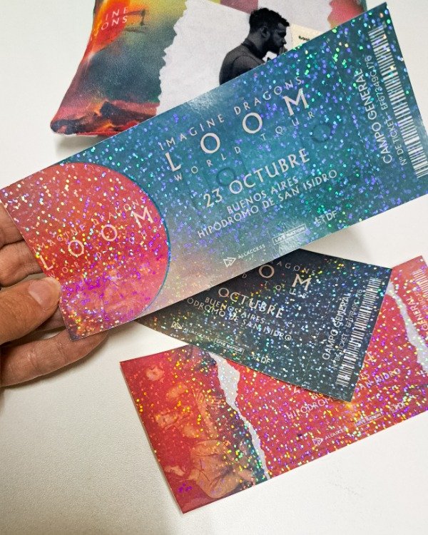 Producto - Entrada adhesiva y holografica Imagine Dragons