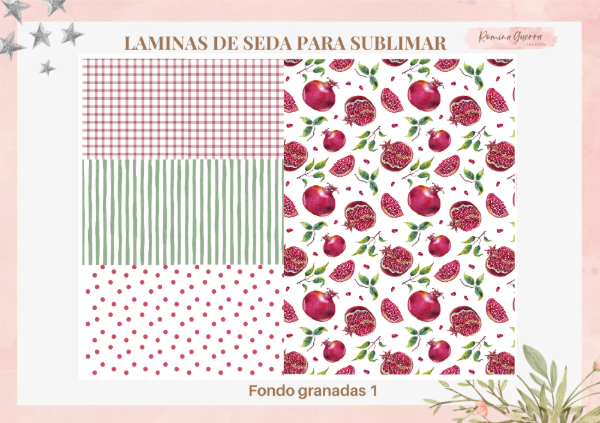 Producto - Laminas de seda para sublimar - Fondo granadas 1