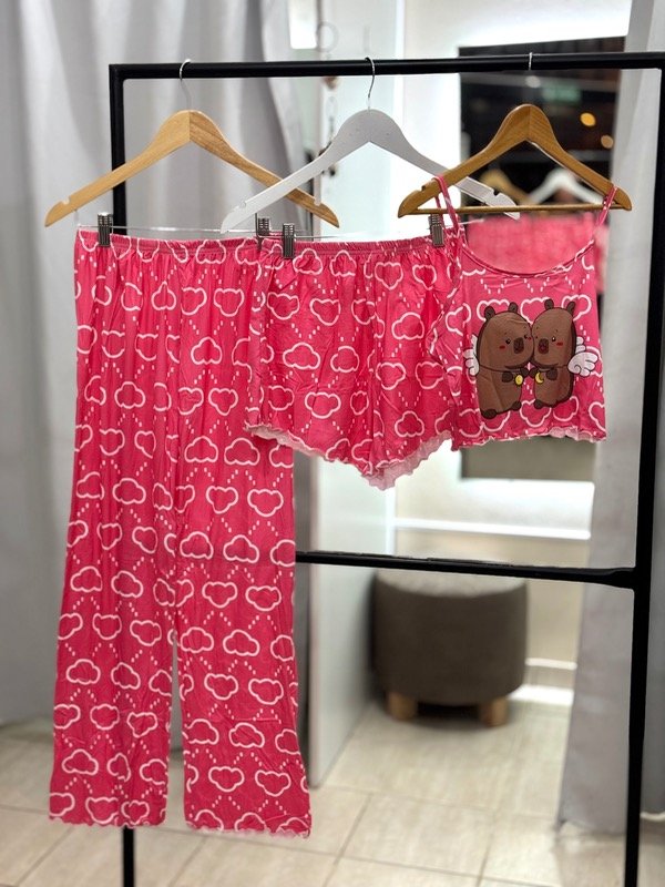 Producto - PIJAMA 3 PIEZAS CAPIBARA ROSA