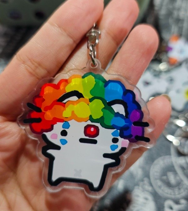 Producto - Llavero acrílico gatito payaso